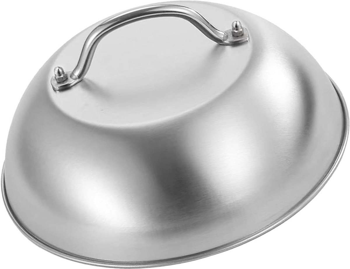 Bakplaat Koepel - Smeltkap Kaas - Gelijkmatig Grillen - Versterkte Structuur - 22.6 cm - Zilver