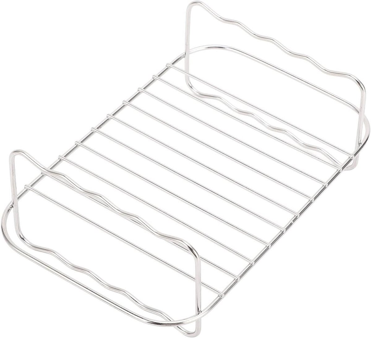 Friteuse Accessoire - Dubbele Mand - Variatie Koken - Roestvrij Staal - 20x13x7 cm - Zilver