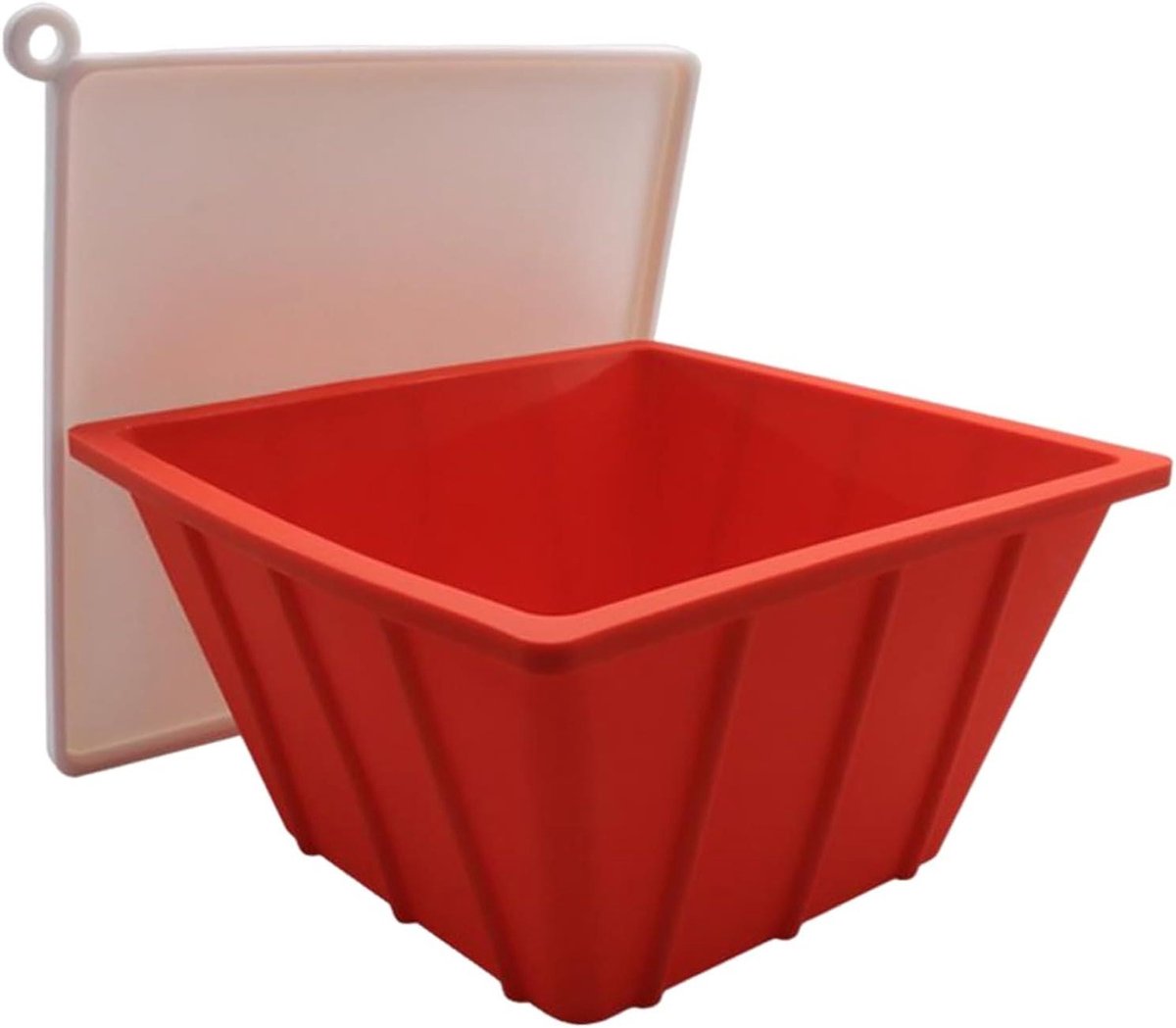 Grote IJsblokvorm - Siliconen Bak - Dranken Koelen - Lekvrij Deksel - 20 x 24 cm - Rood