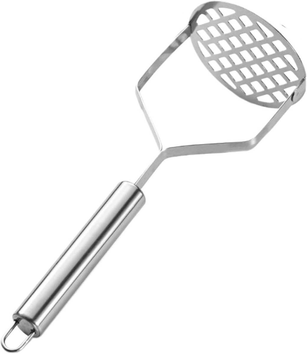Aardappelstamper - Pureemaker - Gladde Puree - Ergonomische Handgreep - 26 x 8 cm - Zilver
