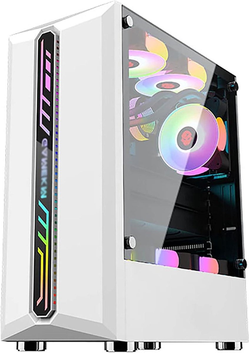 PC Behuizing - Computer Case - Gaming Setup - Acrylglas Zijpaneel - 378x190x447mm - Wit