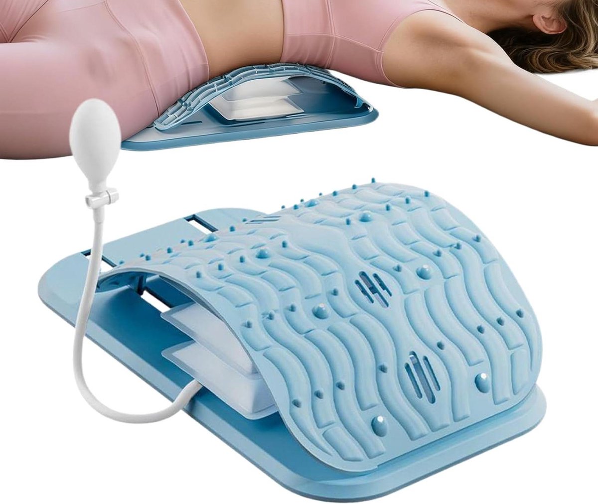 Rugstrekker - Lendensteun - Ontspanning - Magnetische massage - 38.5 x 21.5 cm - Zwart