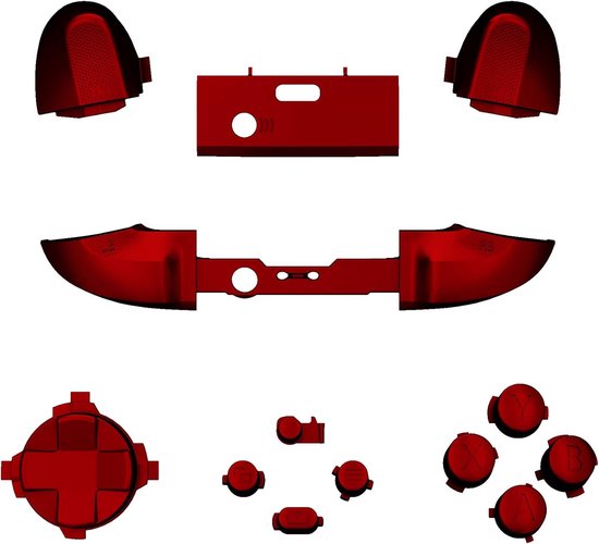 eXtremeRate Buttons Buttons for Xbox Series S X Controller,Replacement Keys Button LB RB LT RT Bumpers Triggers D-pad ABXY Start Back Sync Share for Xbox Series X/S Controller-Chrome Red van eXtremeRate — afbeelding 4