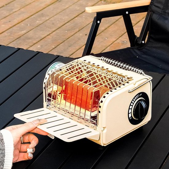 Draagbaar Gasfornuis - Outdoor Kooktoestel - Kamperen Buiten - Weerbestendig Ontwerp - 1200 W - Kaki Groen van Draagbaar — afbeelding 3