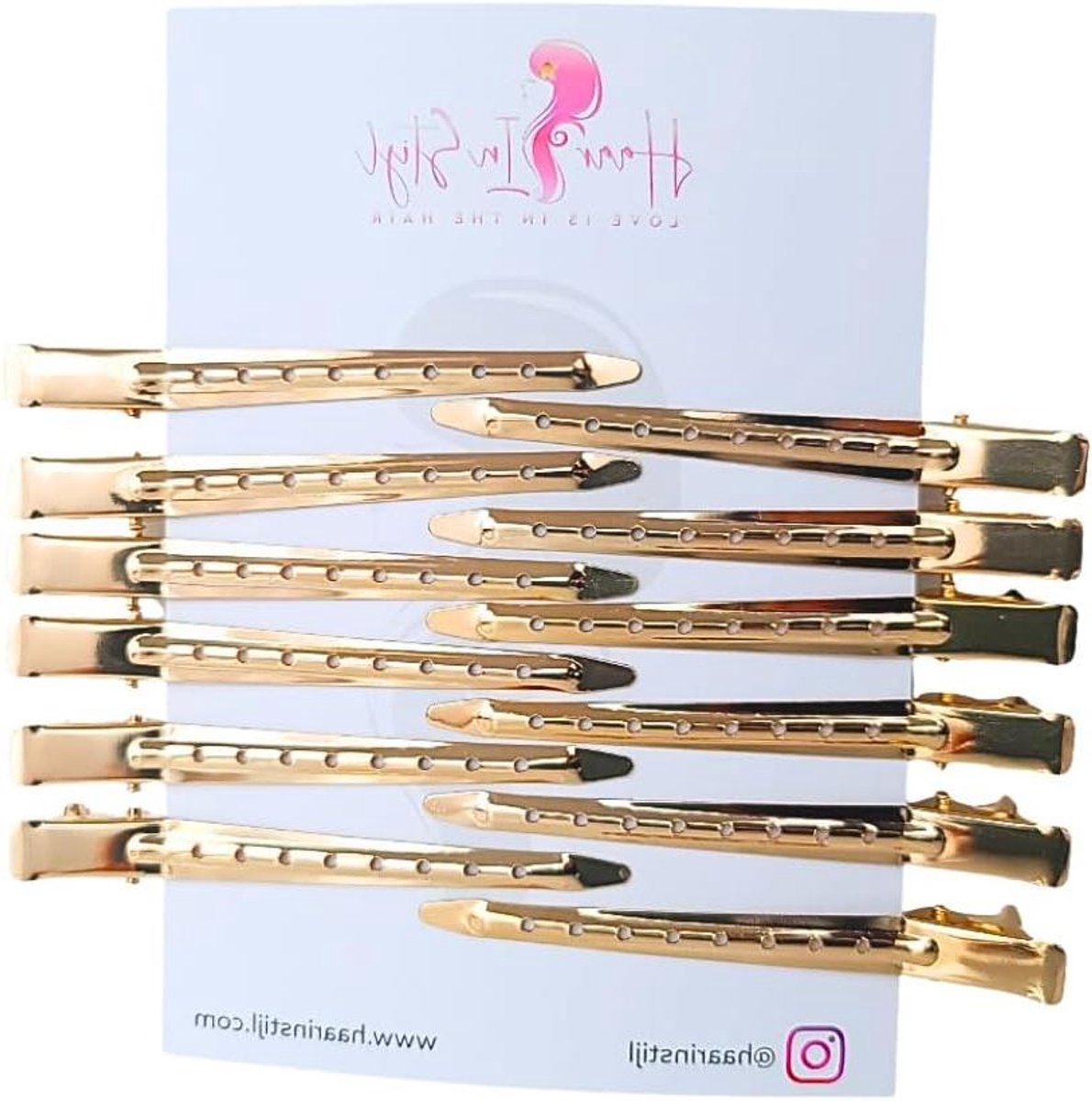 Haarclips Metaal - Klemmen Set - Haar Stylen - Set van 12 stuks - 8.5 cm - Goudkleurig