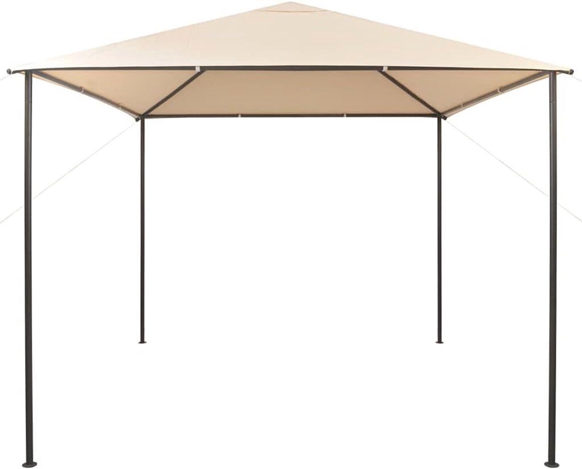 Pavilion for family gatherings and barbecue evenings with large roof made of robust Oxford fabric and sturdy steel frame, 3 x 3 m in beige, 180 g/m²