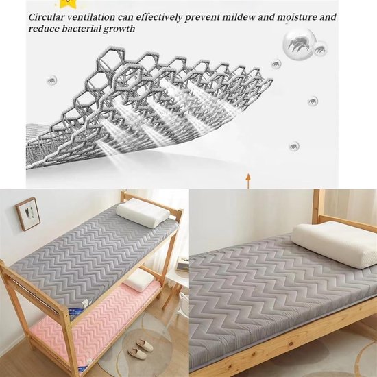 Opvouwbaar Matras - Draagbare Futon - Comfortabel Slapen - Zachte Pluche Stof - 120 x 200 cm - B — afbeelding 2