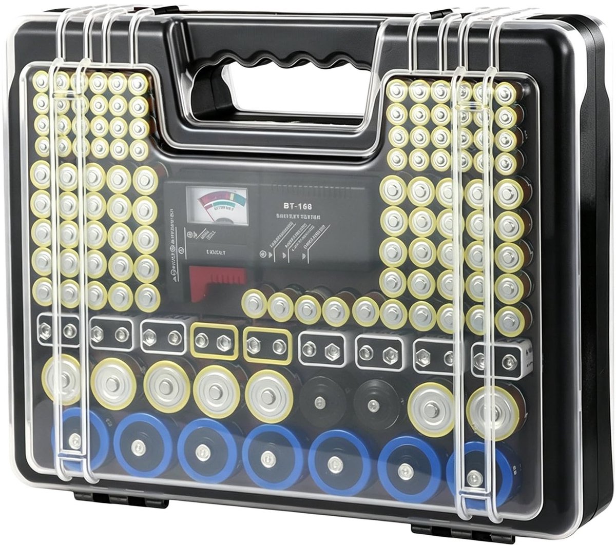 Cosensi - Dailygoods - Batterij-Organizer met Tester voor Huishoudens en Werkplaatsen