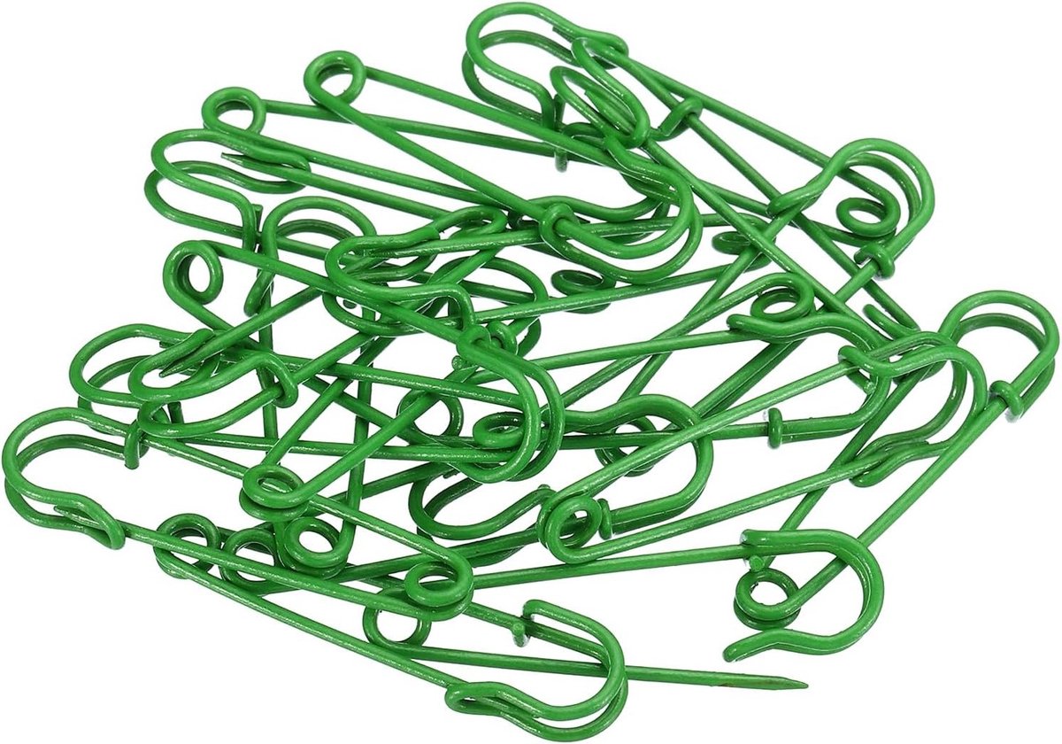 20 Stuks Veiligheidspinnen, Grote Metalen Naalden voor Kleding, Breien en Naaien (Groen, 5cm)