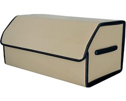 Kofferbak Organizer - Opbergbox Auto - Auto Opbergen - Opvouwbaar Met Deksel - XL 65cm - Beige