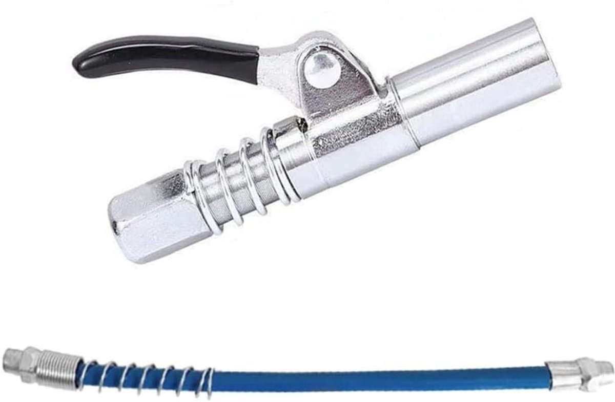 Smeernippel Koppeling - Vetspuit Accessoire - Machine Onderhoud - Lekvrij Ontwerp - 10000 PSI - Zilver