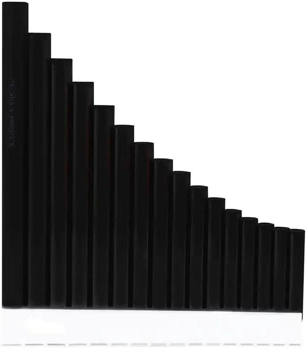 Panfluit - Muziekinstrument - Muziek Leren - Draagbaar Educatief - 35 x 29 x 6 cm - Zwart
