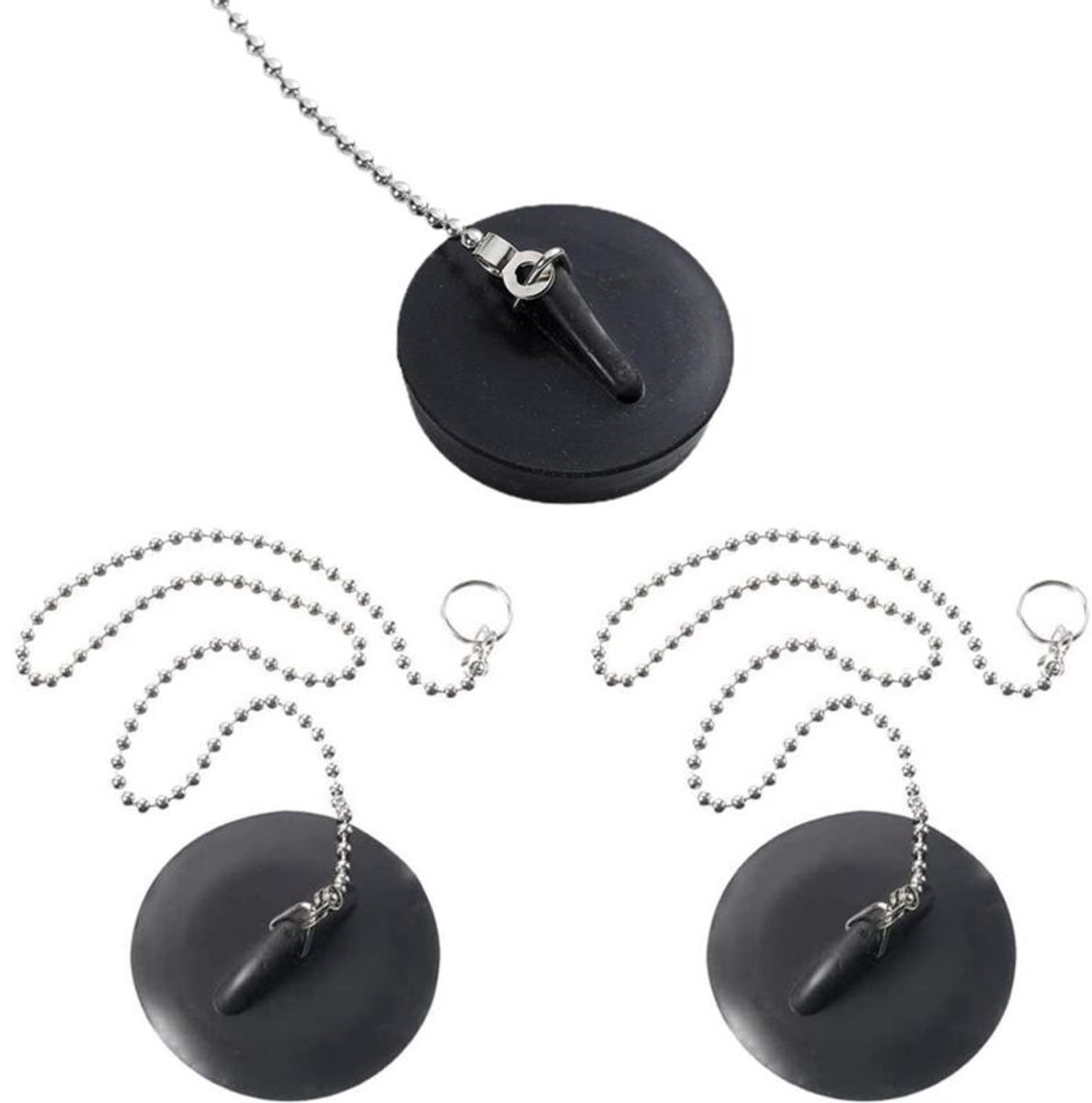 (40 mm) 3-delige universele badstopset, wastafelstopgeschikt voor kralenketting, keukenstop, badstop