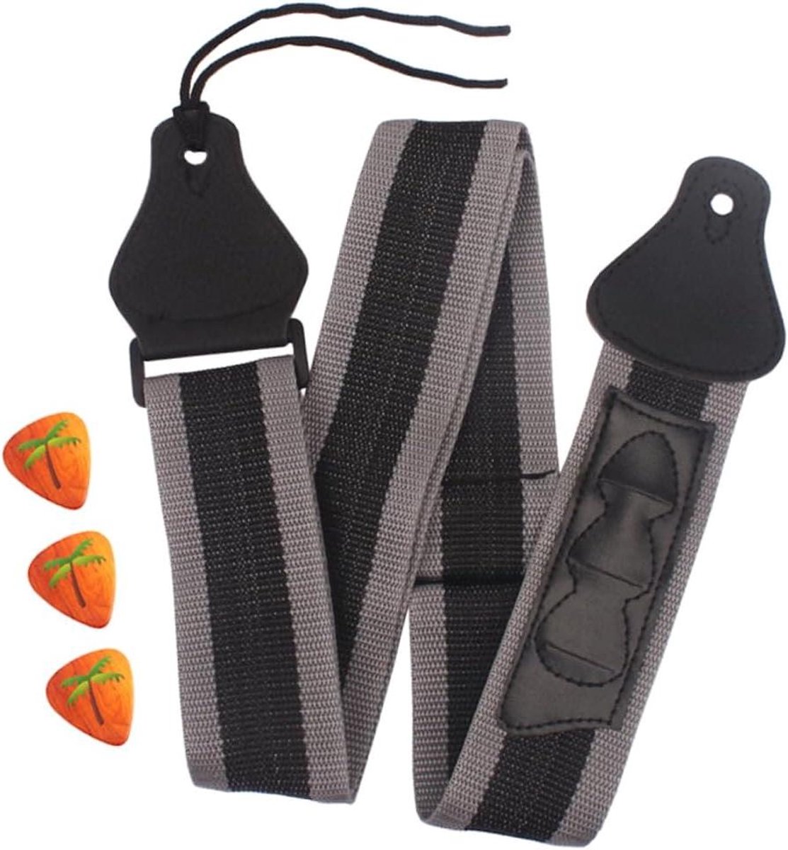 Gitaarband - Basband - Muziek Maken - Met pletshouder - 144 cm - Zwart