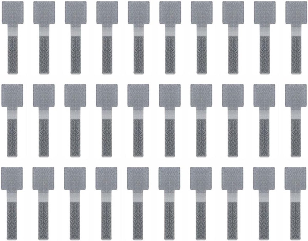 30 Stuks Onder Bureau Kabelbeheer, Grijze Zelfklevende Kabelclips en Straps, Organiseer je Kabels voor TV, PC en Laptop met Sticky-Back Haak en Lussysteem