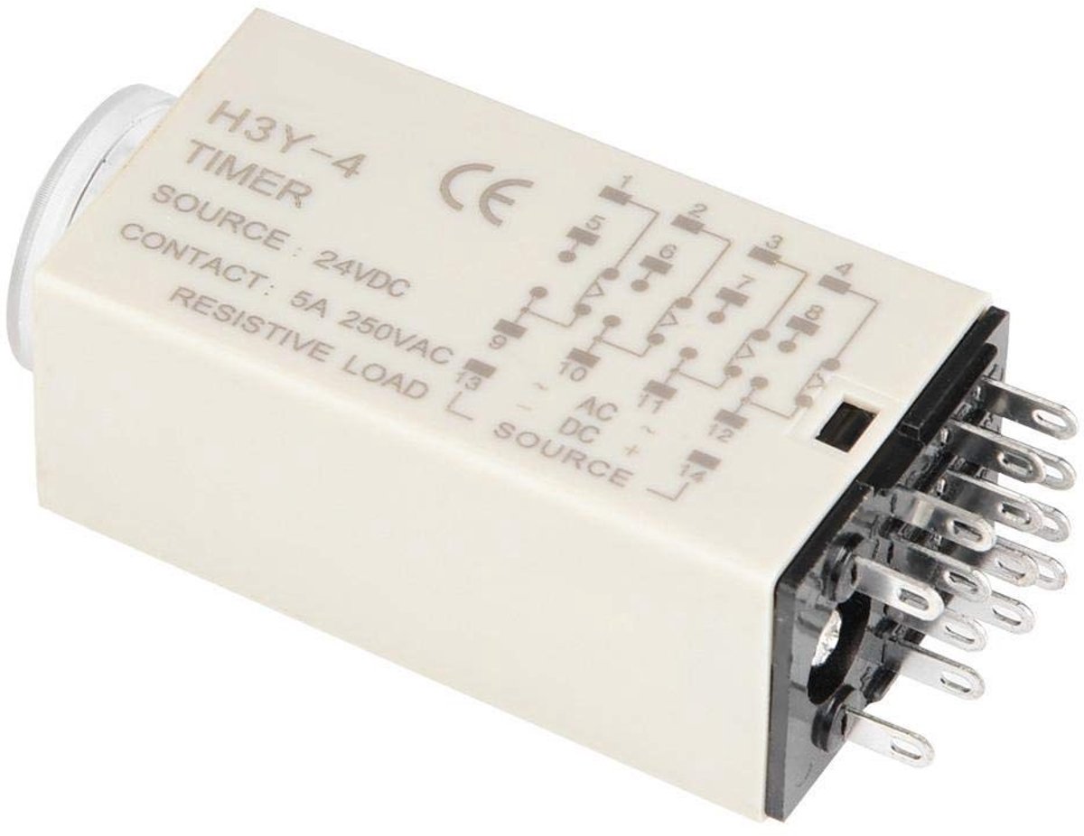 Cosensi - Dailygoods - Dailygoody - Automatische Timer met Hoge Precisie - H3Y-4 Tijdrelais 14-pens 24VDC - Betrouwbare Schakeltijd - Geschikt voor Diverse Toepassingen - Pe