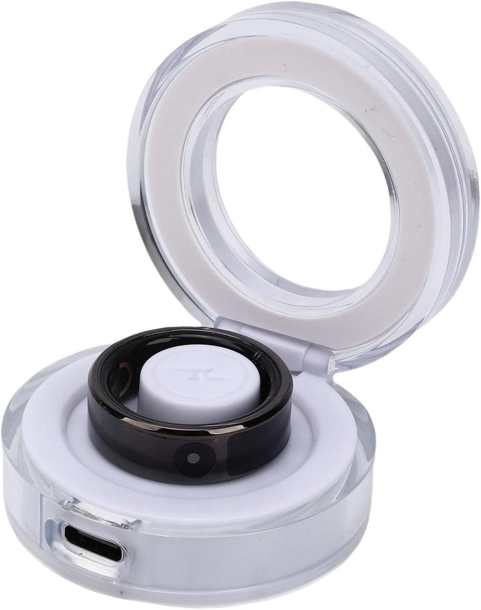 Bewinner Slimme Ring voor Mannen en Vrouwen, Touch Screen Fitness Tracker met Stappentelling, Laadbaai, 50m Waterbestendige Activiteitstracker Fitness Ring (12#)