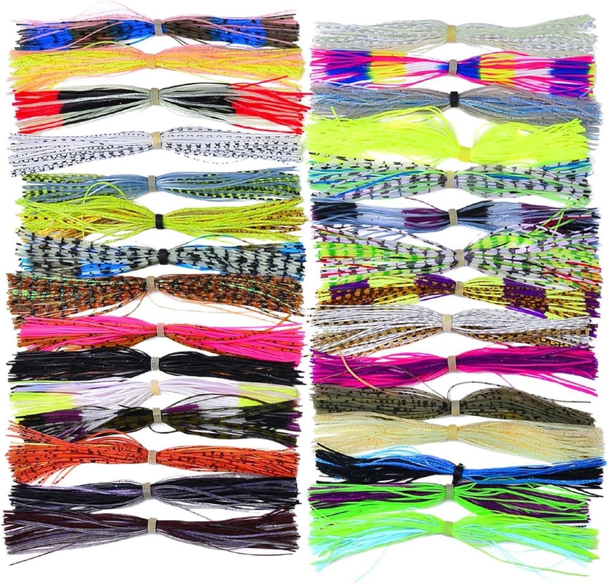 Spinnerbait Rokken - Jig Skirts - Vissen - 30 Bundels - 12 cm - Meerkleurig