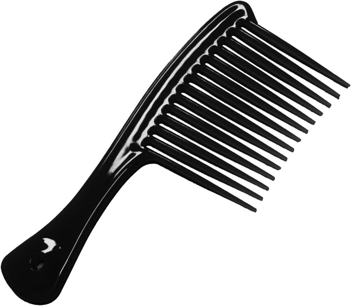 Grote Kam - Brede Tanden - Haar Ontklitten - Minder Haaruitval - 21 cm - Zwart