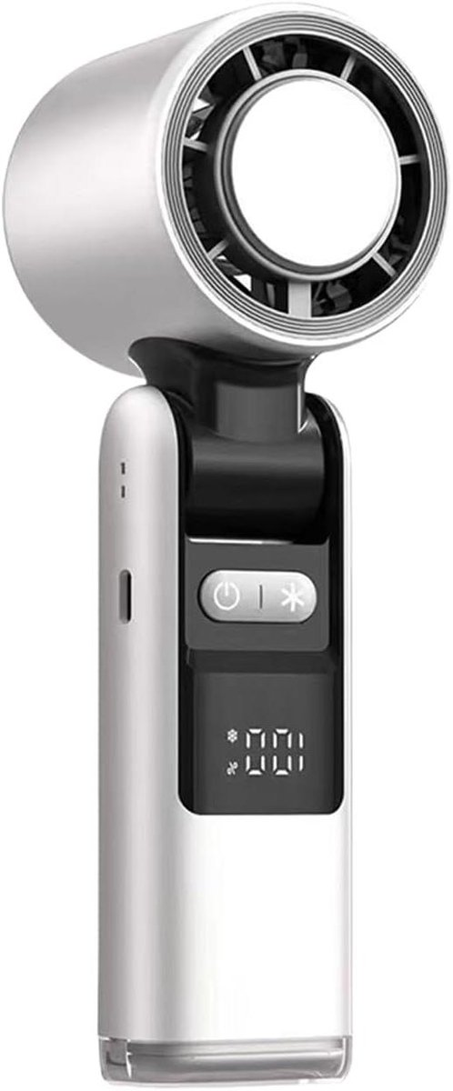 Draagbare Ventilator - Handventilator Koeler - Persoonlijke Koeling - 100 Snelheden Instelbaar - 6.8cm Diep - Zilver