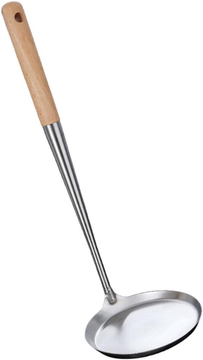 Friteuse Lepel - Koekjesmaker Bakvorm - Gebak Maken - Met Houten Handvat - 34 cm Lengte - Niet Gespecificeerd