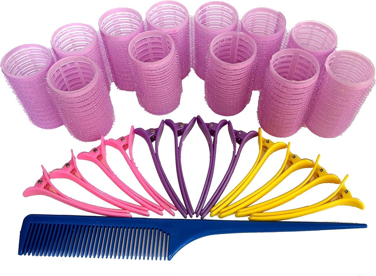 Haarrollen Set - Krulspelden - Haar Stylen - Warmtevrij Krullen - 12 Stuks 30mm - Veelkleurig