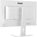 Achterkant van een witte iiyama monitor met een verstelbare voet en ventilatieroosters.