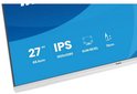 Detail van het scherm van een witte iiyama monitor, 27 inch, Full HD, IPS, slanke randen, 15cm hoogteverstelling.