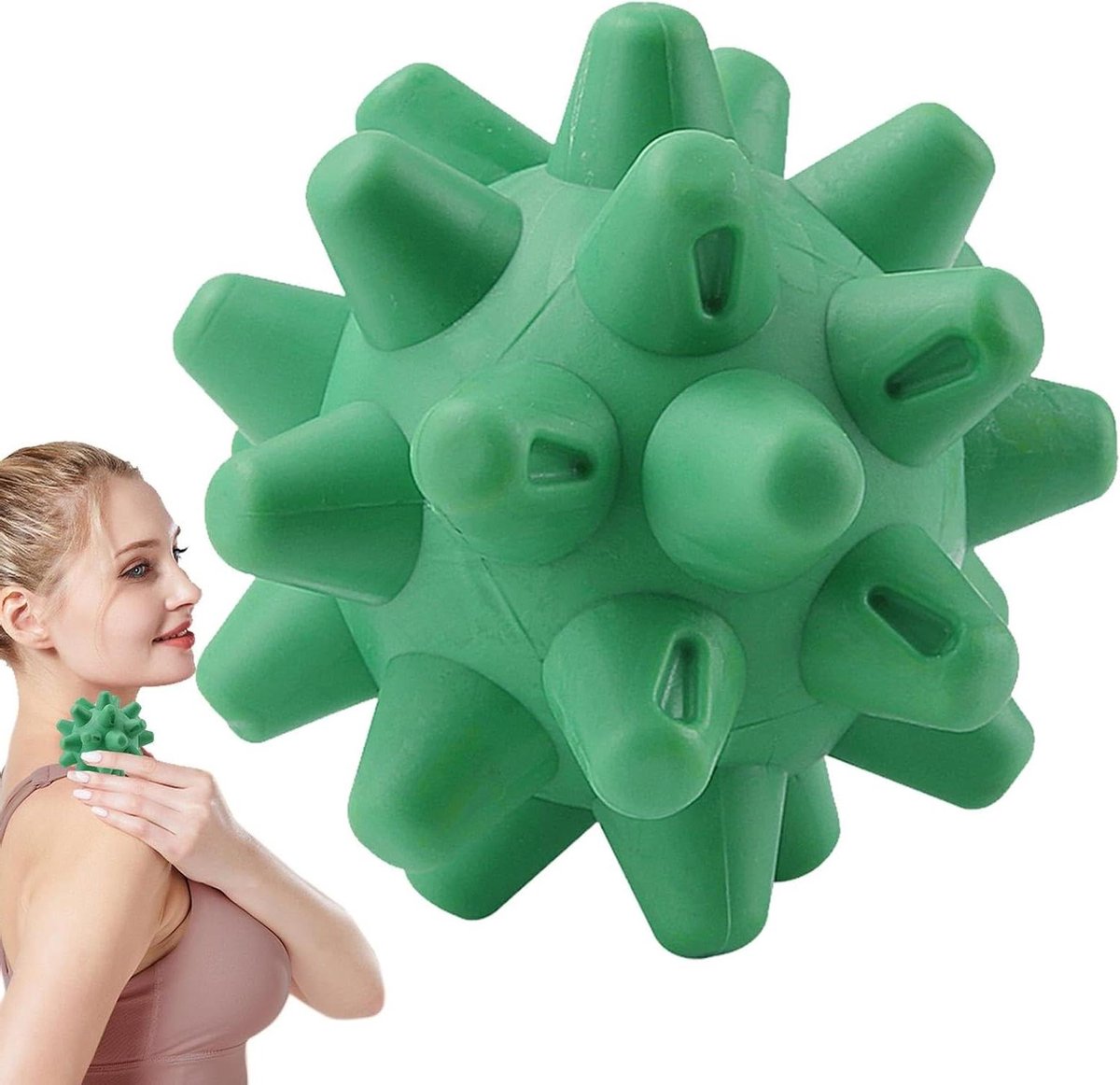 Nekmassagebal - Spierroller - Spierontspanning - Doornachtig design - 72 cm - Groen