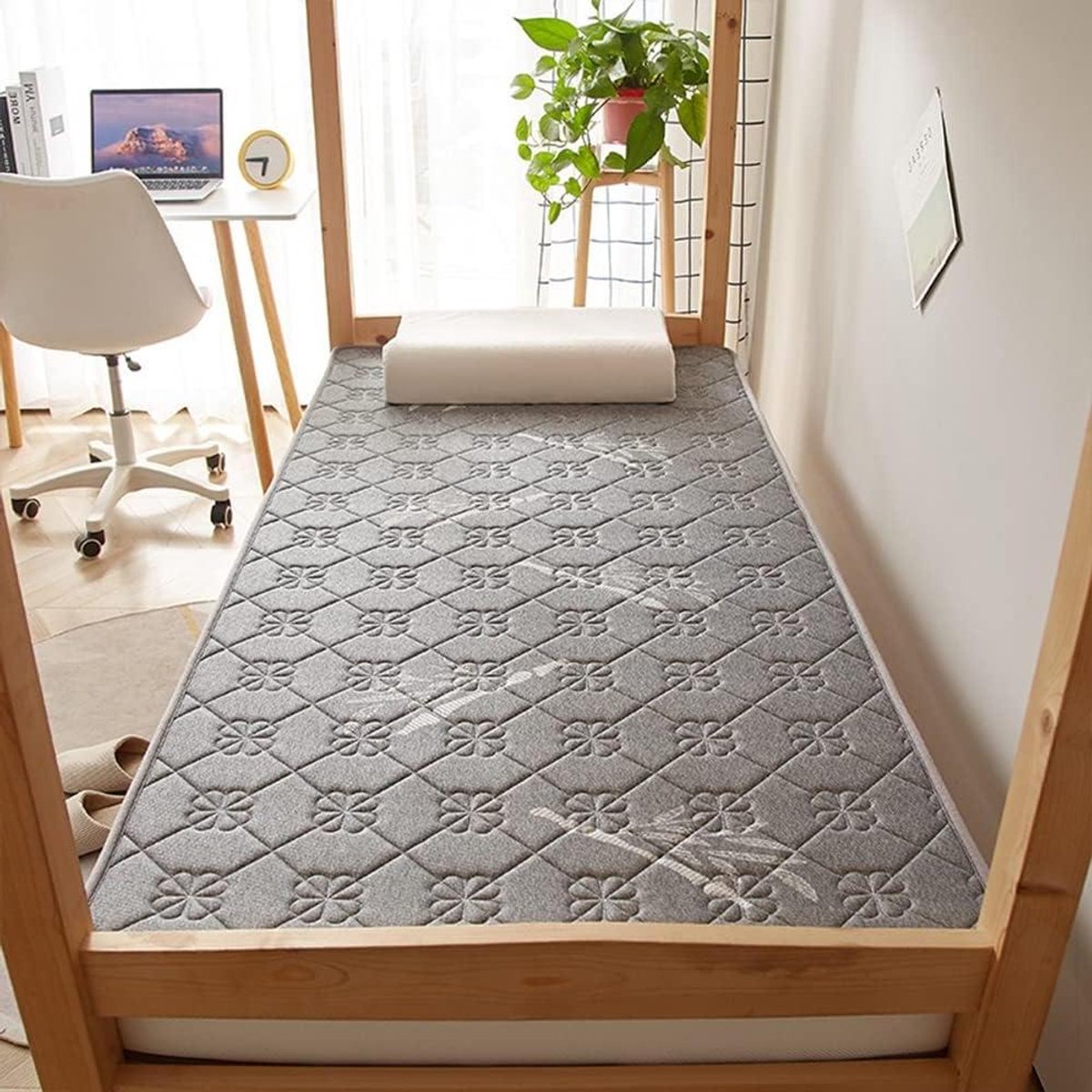 Vloer Matras - Slaapmat Opvouwbaar - Flexibel Gebruik - Huidvriendelijke Stof - 100x200cm - Grijs
