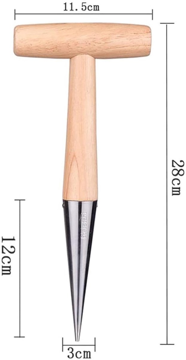 Pootijzer - Professionele pootstok - Multifunctioneel Bloembollenplanter - Efficiënt Tuiniergat Ponser - tuingereedschap - Ergonomisch Handvat - zaaien - Garden - ideaal voor het planten van groenten en bloemen - voor Bemesten /Verplanten van IHomelifestyle — afbeelding 5