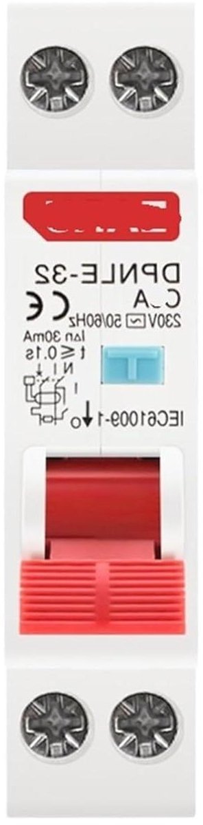 Aardlekautomaat - Stroomonderbreker - Elektrische veiligheid - Overstroomlekbeveiliging - 10 A - Grijs