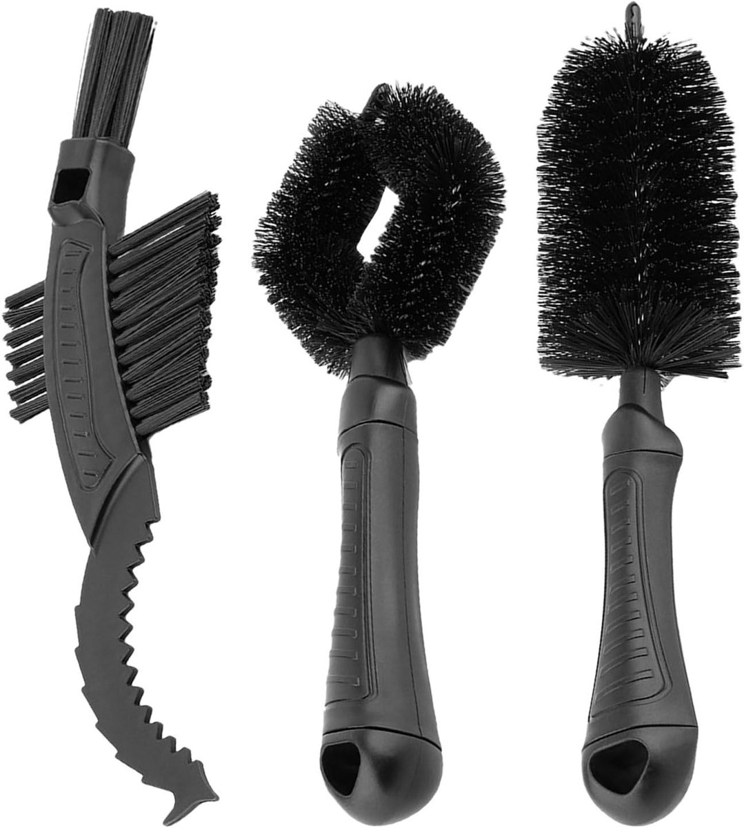 Fiets schoonmaakset - Borstel set - Fiets onderhoud - Grondige reiniging - 3 stuks - Zwart