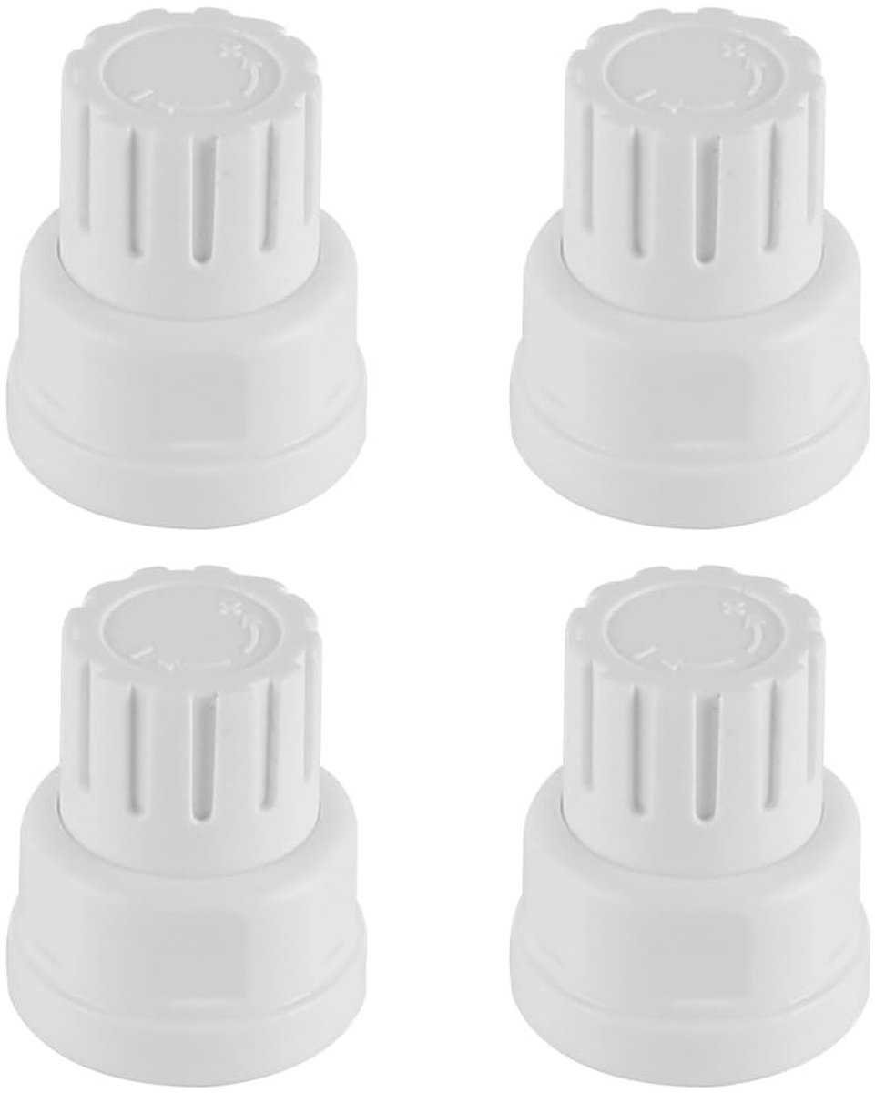 Dailygoods - Set van 4 Witte Kunststof Radiatordoppen
