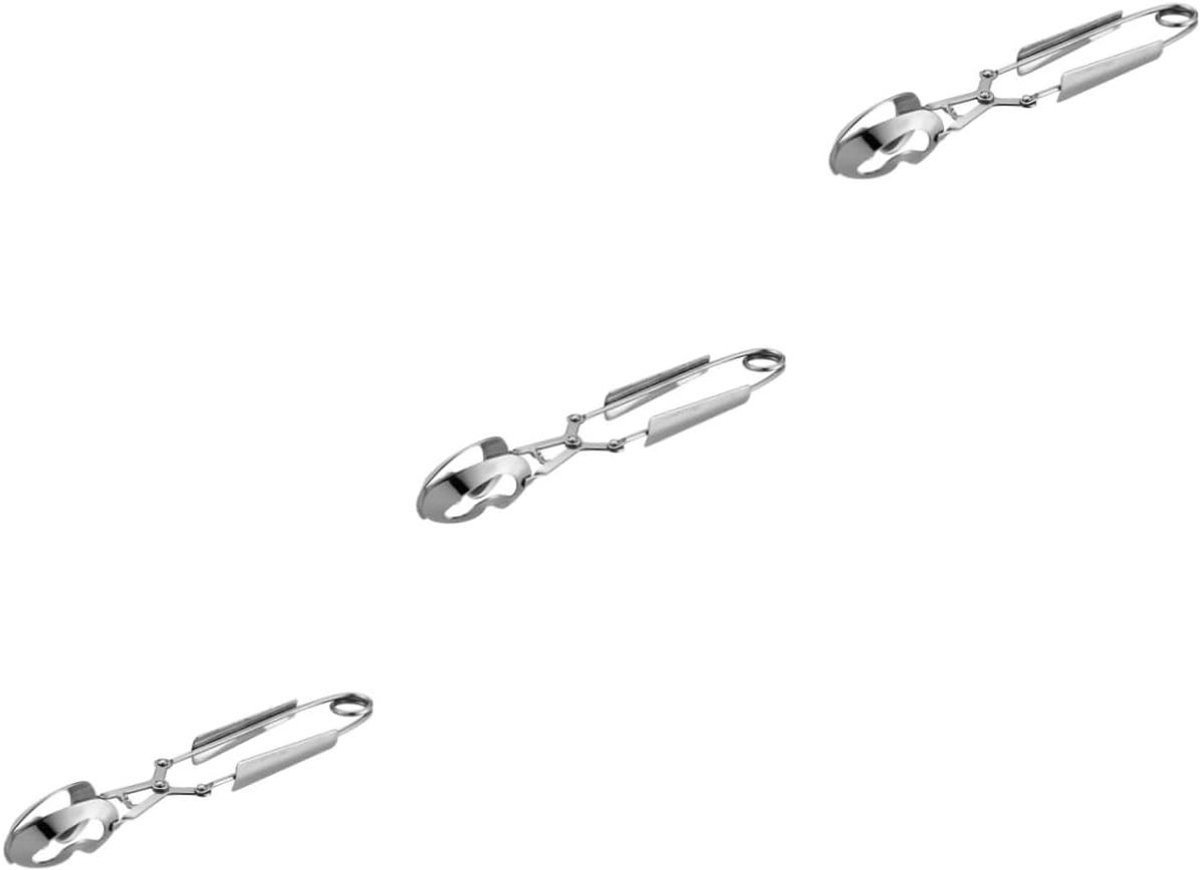 Zeevrruchtentang - Slakkenklem - Diner en Lunch - Ergonomische Grip - 3 Stuks - Zilver