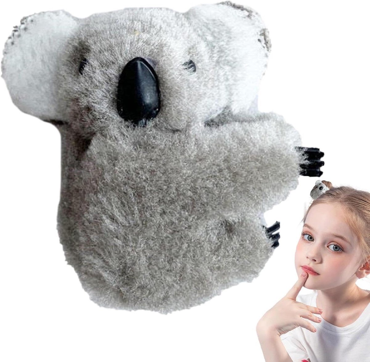 Koala Haarclip - Dieren Haarklem - Haar Stijlen - Schattige Vorm - 10 x 5 x 5 cm - Grijs