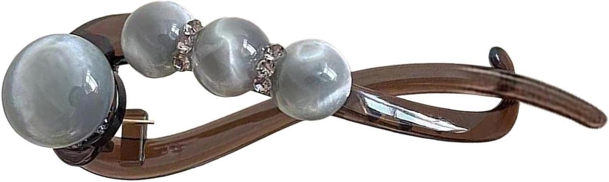 Parel Haar Klem - Twist Clip - Haar Stijlen - Decoratieve Parel - 10cm - Wit