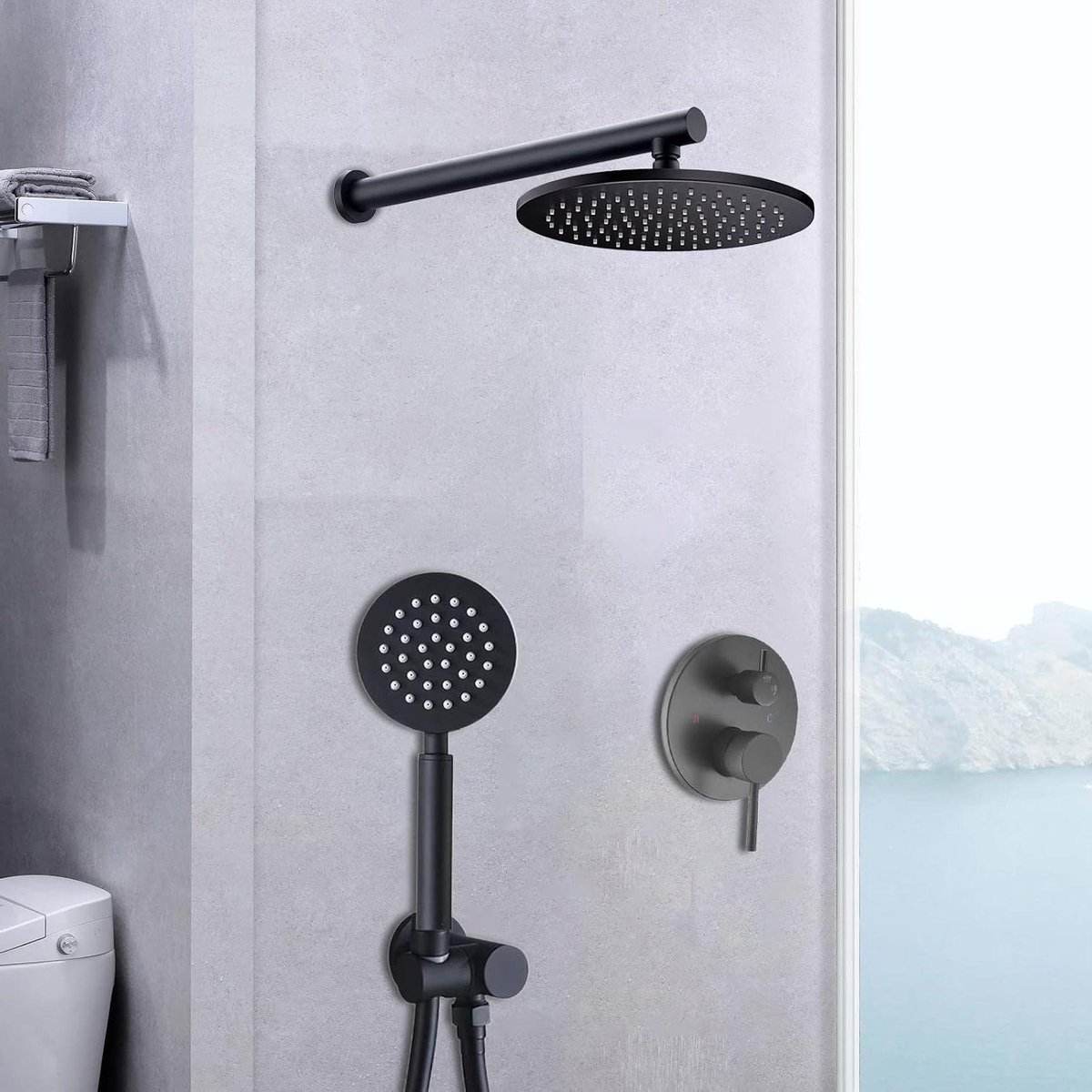 Regendouche Set - Inbouw Douche - Badkamer Vernieuwen - Messing Materiaal - 10 Inch Kop -