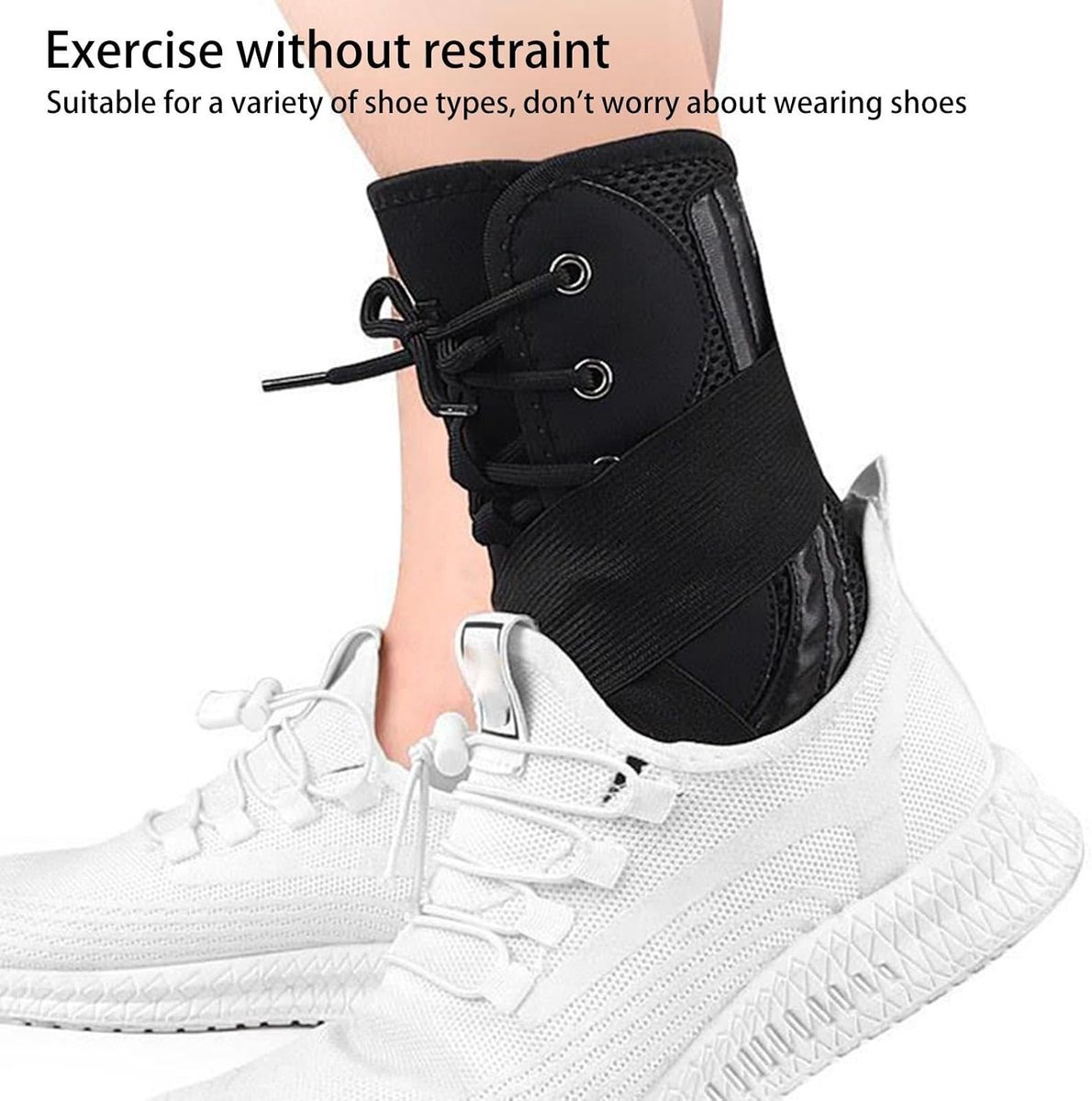 Enkelbrace Ondersteuning - Enkelband Stabilisator - Sport Stabiliteit - Tweeweg Vaste Steun - Verstelbaar - Zwart