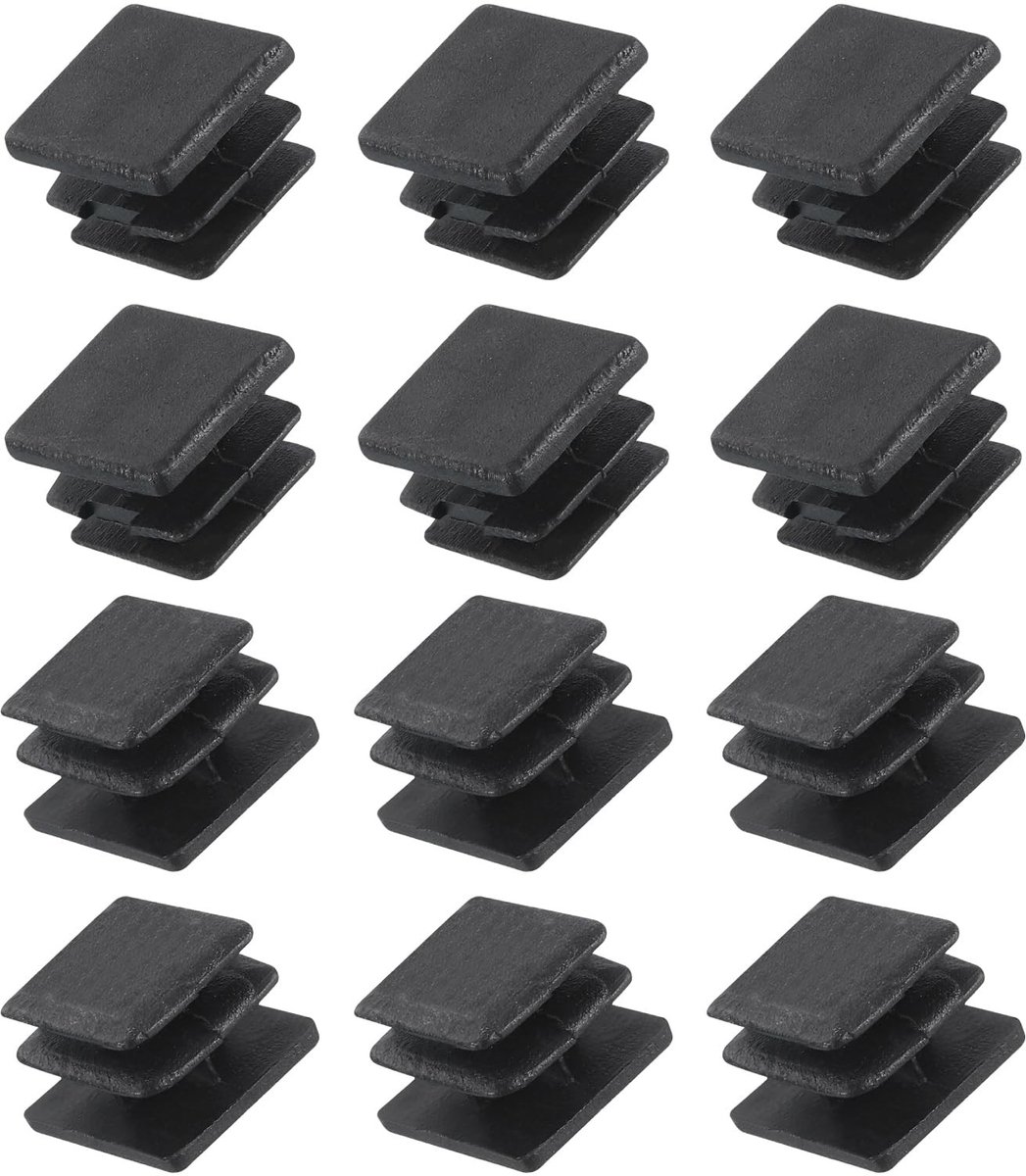 Dailygoods - Vierkante Buis Eindkap 12 Stuks voor Meubels en Hekwerk