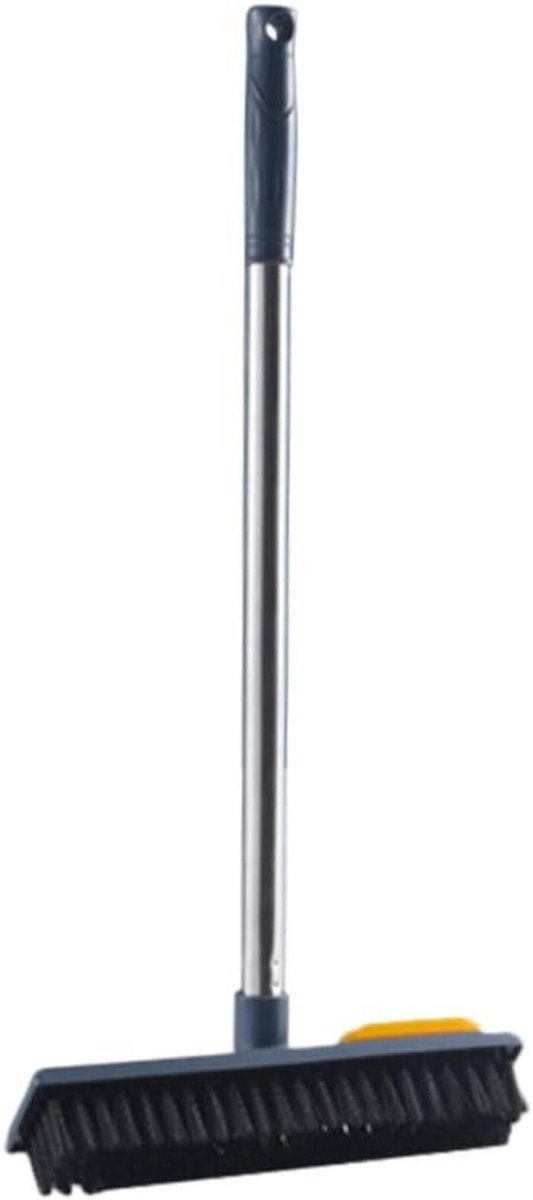 Vloerborstel - Schrobborstel - Huisdierhaar Verwijderen - Geïntegreerde Schraper - 38 cm - Geel