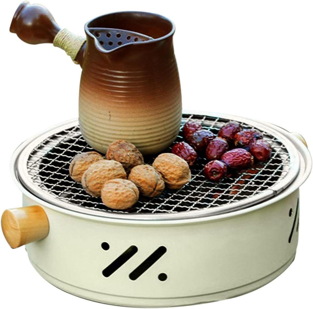 Tafelgrill - Compacte grill - Buiten koken - Complete accessoire set - 27.8 cm diameter - Zilver