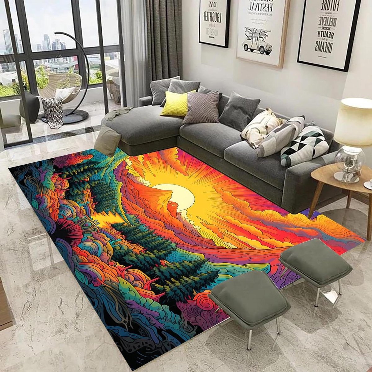 Decoratief Vloerkleed - Zachte Vloerbedekking - Woonkamer Aankleden - Antislip Onderkant -