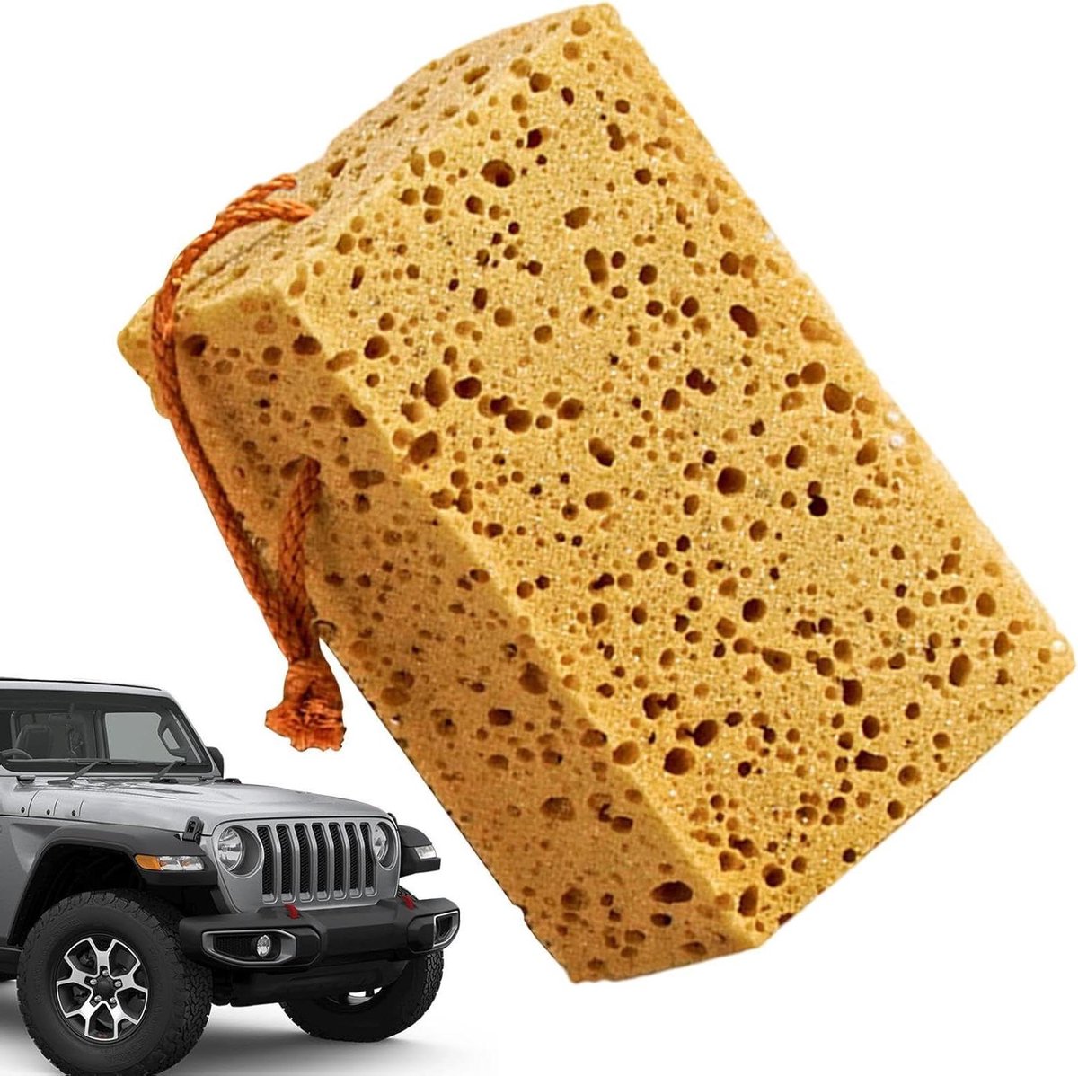 Autowasspons - Spons borstel - Auto reinigen - Honingraatstructuur - 17x10x8cm - Lichte koffie