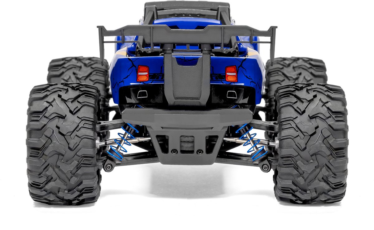 Overmax X-Shard RC auto / RC car Monster Truck 4x4 – metalen aandrijving – tot 30 km/u – LED verlichting – off-road – IPX4 – bereik 90 m – 1:16 – RTR set – 20 min rijtijd – onafhankelijke vering – vanaf 8 jaar - Bestuurbare Auto — afbeelding 21