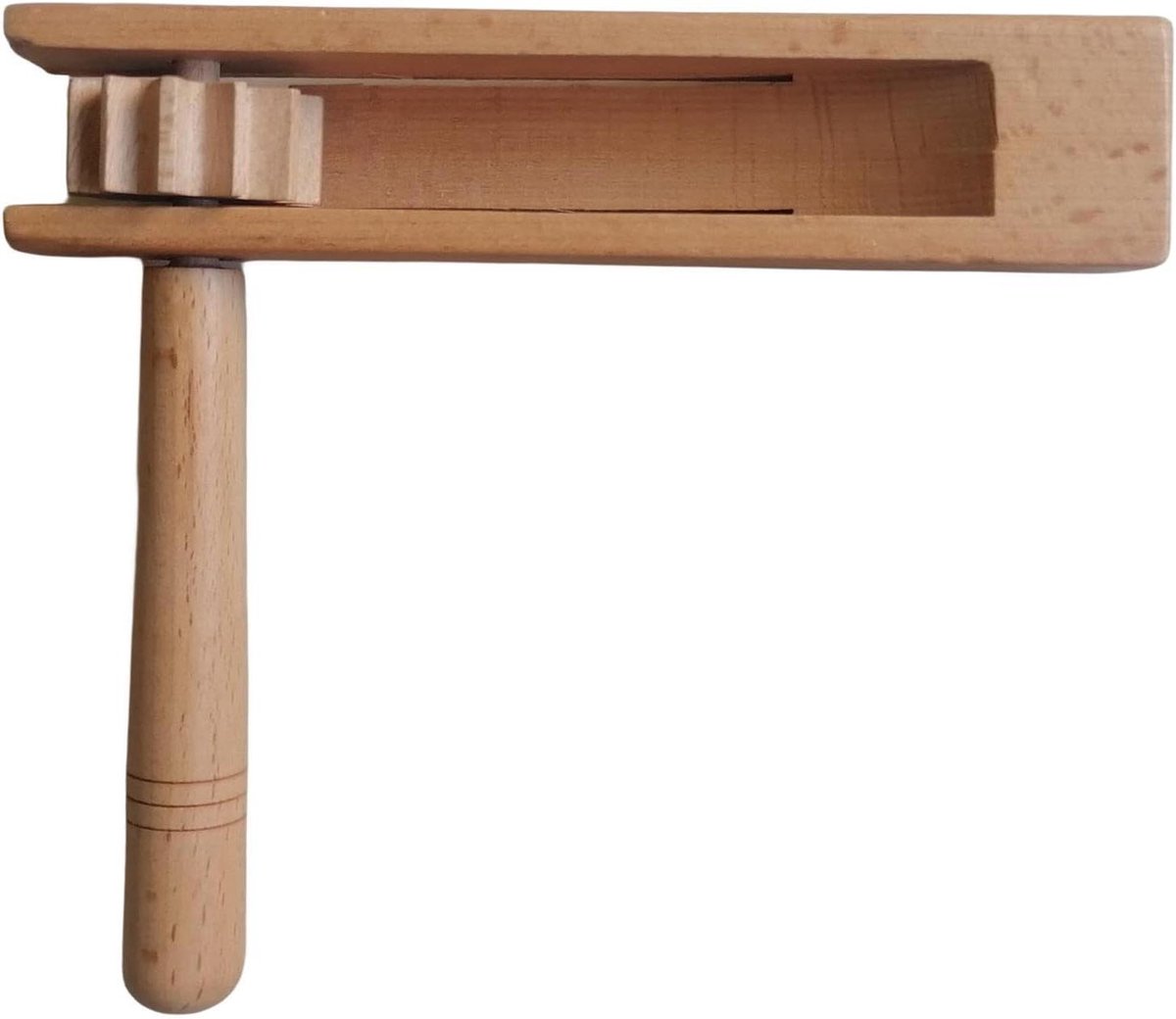 Houten Ratelaar - Lawaaimaker instrument - Muziek maken - Ergonomisch ontwerp - 18 cm - Houtkleur