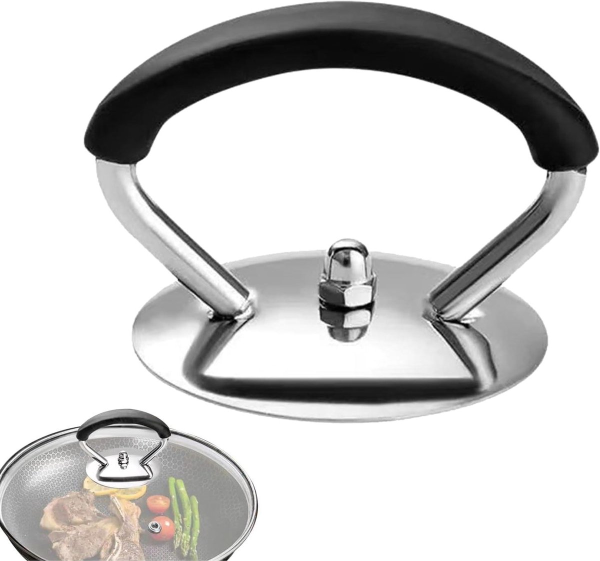 Dekselhandgreep - Reserveknop Kookgerei - Veilig Koken - Hittebestendig Ontwerp - 5 cm - Zwart