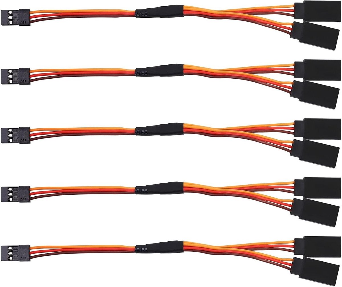Servo Verlengsnoer - Y Kabel - RC Besturing - Twee Servo's Aansturen - 15 cm - Zwart