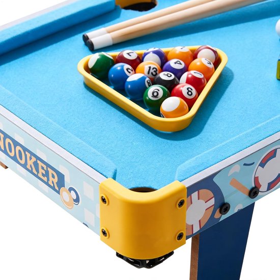 Tafelbiljarttafel - Mini Pooltafel - Interactief Spel - Inklapbaar Ontwerp - 52 x 33 cm - Blauw — afbeelding 3