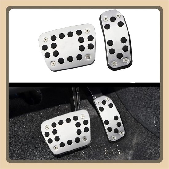 Pedaal Covers Set - Auto Interieur - Verbeterde Grip - Antislip Ontwerp - 3 Delig - Zilver Zwart — afbeelding 4